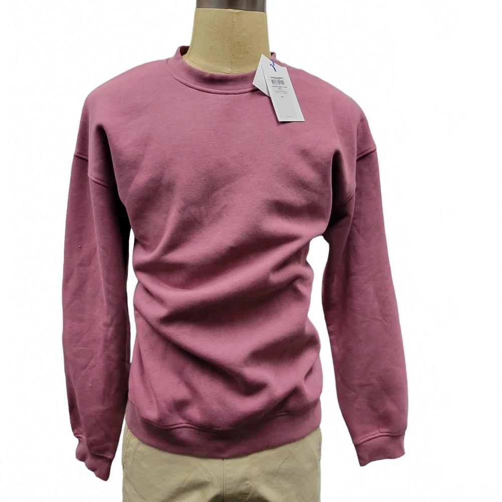 NEW JACK & JONES men's sweat crew neck sweatshirt in hawthorn rose
